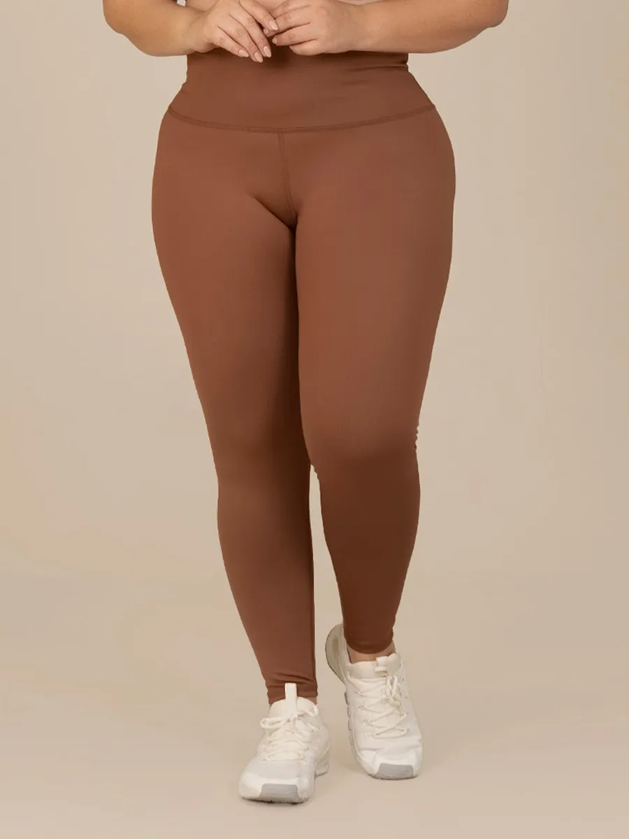Leggins plus_ flor de lotto en Chocolate claro