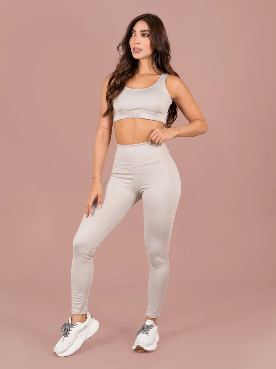 Leggins Set Dalia Top en Platino